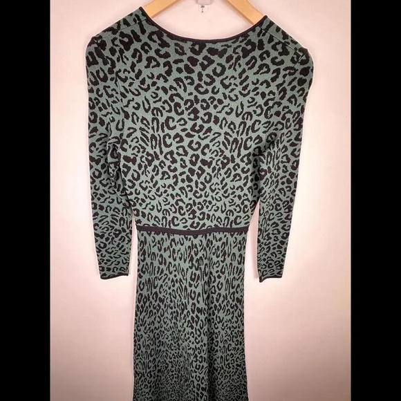 Great Jones Leopard Knit Long Sleeve Midi Dress SIZE S - Picture 3 of 7